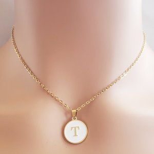 Initial T Gold Necklace